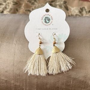 Spartina 449 Cream Tassel Earrings